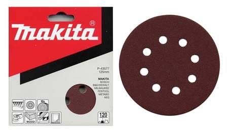 MAKITA papier brúsny suchý zips 125 mm 8 dier K240, 10 ks P-43599