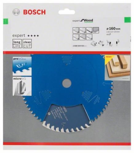 BOSCH Pílový kotúč Expert for Wood 160 x 20 x 2,6 mm, 48 2608644021