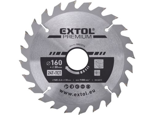 EXTOL PREMIUM kotúč pílový s SK plátkami, O 160x2, 6x30mm, 24T 8803214