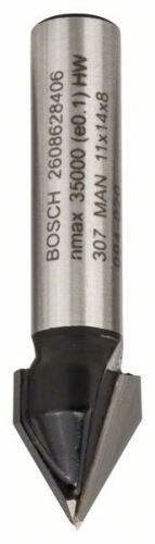 BOSCH Drážkovacia fréza v tvare V 8 mm, D1 11 mm, L 14 mm, G 45 mm, 60° 2608628406