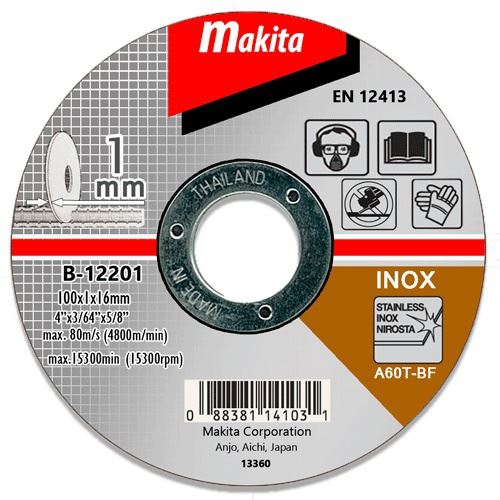 MAKITA kotúč rezný nerez 100x1.0x16 mm D-65947