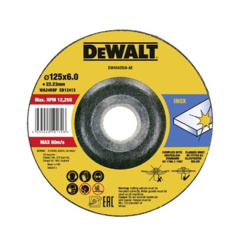 DeWALT Rezný kotúč do nerezovej ocele 125 x 6 x 22,23 mm DW4543SIA