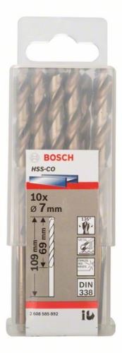 BOSCH Vrtáky do kovu HSS-Co, DIN 338 7 x 69 x 109 mm (10 ks) 2608585892