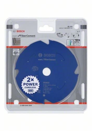 BOSCH Pílový kotúč pre aku píly; Expert pre Fiber Cement 160x20x1,8/1,2x4T 2608644554