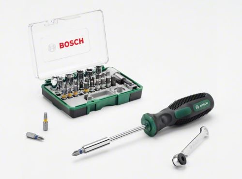 BOSCH 27dielna račňová sada + ručný skrutkovač 2607017331