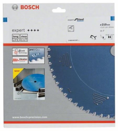 BOSCH Pílový kotúč do okružných píl Expert for Steel 210 x 30 x 2,0 mm, 48 2608643057