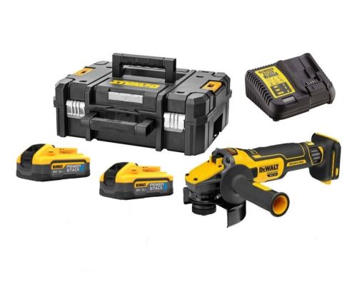 DEWALT Uhlová brúska 2-18V-5AH, batéria Powerstack 125mm DCG409H2T