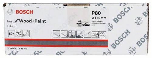 BOSCH Brúsny papier C470, 150 mm, 80 (50 ks) 2608607835