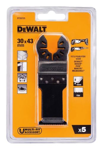 DeWALT Pílové listy (5 ks) na rýchle rezanie dreva 30 x 43mm (5 x DT20704) DT20725