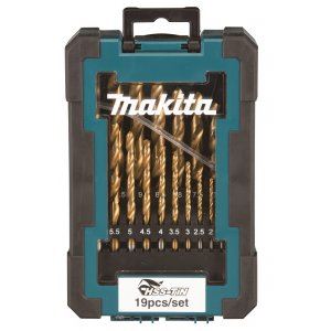 MAKITA súprava vrtákov do kovu HSS-TiN 1-10 mm (po 0,5 mm), 19 ks, 10 ks bal D-72229-10