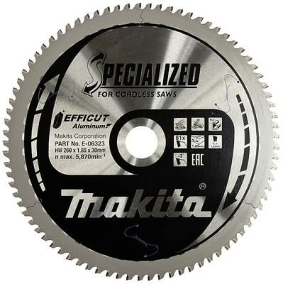 MAKITA kotúč pílový hliník Efficut 260x1.85x30 mm 81 zubov E-06323