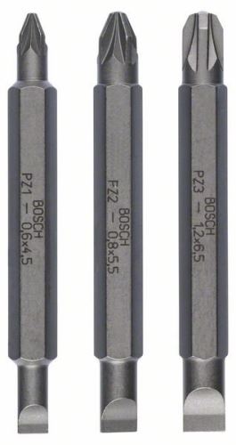 BOSCH 3dielna sada obojstranných čepelí PH1, PZ1, S 0,6x4,5; PH2, PZ2, S 1,0 x 5,5; 60 mm 2607001745