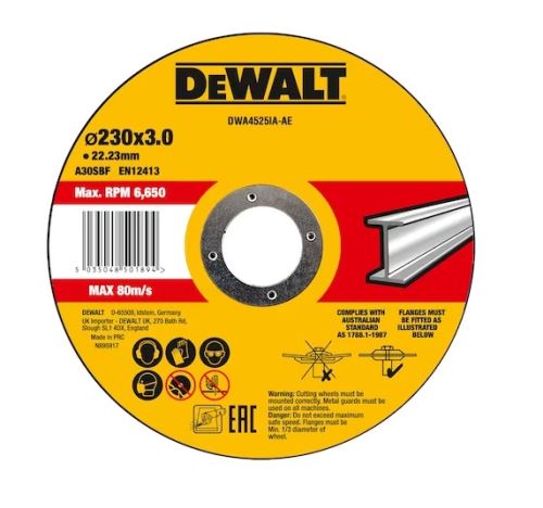 DeWALT Rezný kotúč na nerezovú oceľ 230 x 3 x 22.23 mm DWA4525SIA