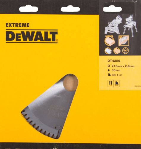 DeWALT Pílový kotúč / dyha, laminát, hliník / TCG -5°, 216 x 30 mm, 80 zubov DT4286