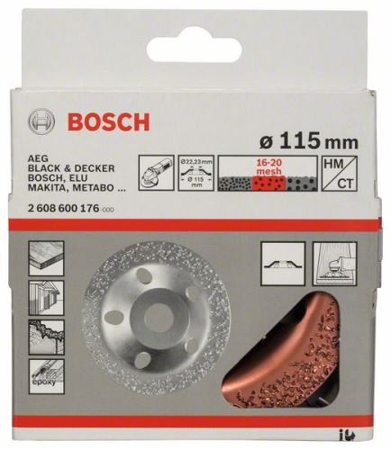 BOSCH Hrncový kotúč z tvrdokovu 115 x 22,23 mm; stredný, plochý 2608600176