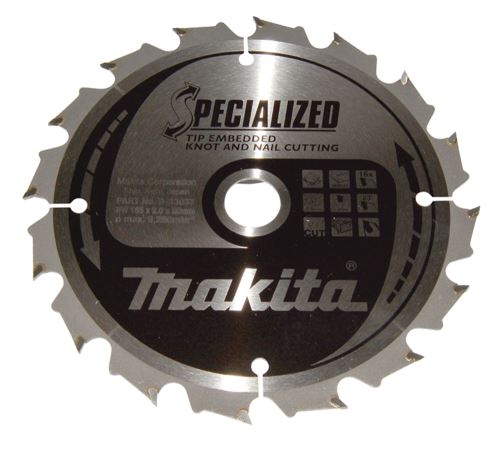 MAKITA kotúč pílový drevo SPECIALIZED so zapustenými zubami 165x2x20 mm 16 zubov B-33037