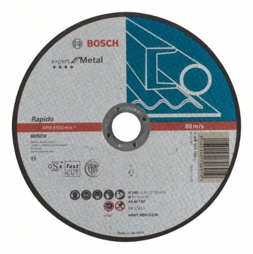 BOSCH Deliaci kotúč rovný Expert for Metal – Rapido AS 46 T BF, 180 mm, 1,6 mm 2608603399