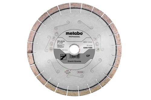 Metabo Diamantový rezný kotúč 230 x 22,23 mm, „GP“, žula „professional“ 628577000