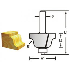 MAKITA Profilová fréza s ložiskom stopka 8 mm, 38,1 x17, 5x60 mm D-48767