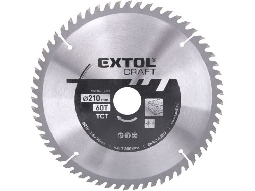 EXTOL CRAFT kotúč pílový s SK plátkami, O 210x2, 4x30mm, 60T 19110