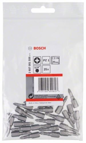 BOSCH Skrutkovací bit zvlášť tvrdý Extra-Hart PZ 1, 25 mm (25 ks) 2607001556