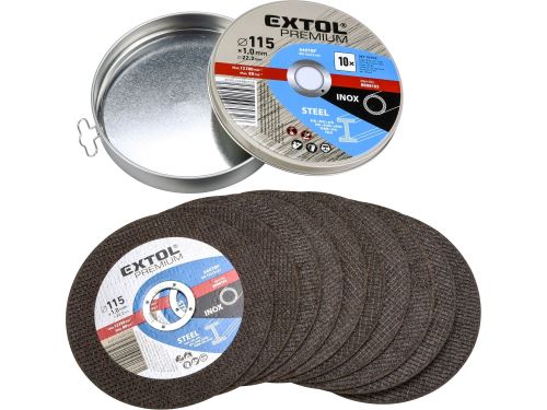 EXTOL PREMIUM kotúč rezný na oceľ / nerez, 10ks, O 115x1, 0x22, 2mm 8808101