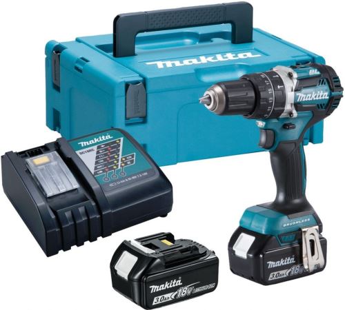 Makita Aku bezuhlíkový príklepový skrutkovač Li-ion LXT 18V 3,0 Ah, Makpac DHP484RFJ