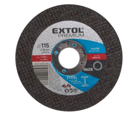 Extol Premium Kotúč rezný na oceľ, 115 x 1,6 x 22,2 mm 8808110