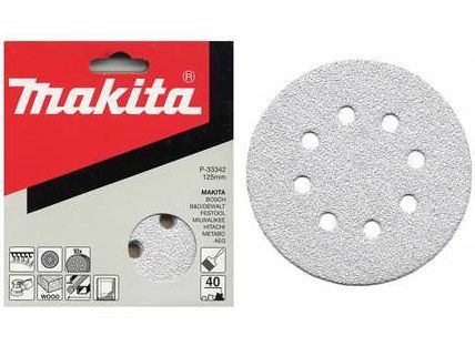 MAKITA papier brúsny suchý zips 125 mm 8 dier K80, 50 ks P-37409