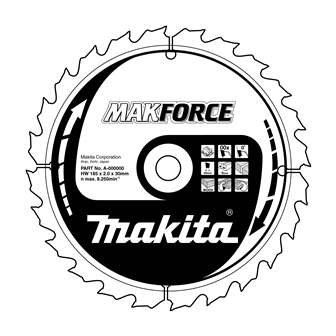 MAKITA kotúč pílový drevo MAKFORCE 235x2.6x30 mm 40 zubov B-08523