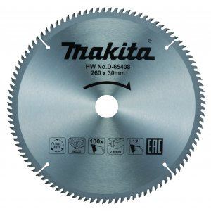 MAKITA kotúč pílový drevo TCT 260x2.6x30 mm 100 zubov D-65408