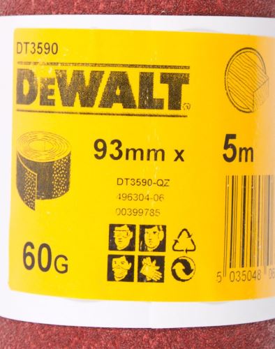 DeWALT Rolka brúsneho papiera 25 mx 93 mm, P120 DT3597