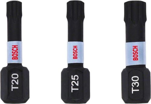 BOSCH Súprava T20, T25, T30 bitov 25 mm, 3 ks 2608522479