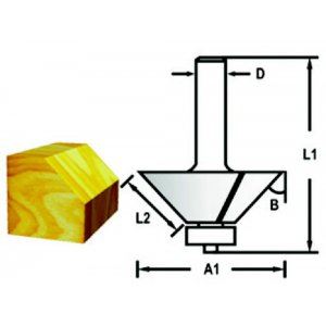 MAKITA Fazetová/hranová fréza s ložiskom stopka 6 mm,25,4x11x51 mm D-48658