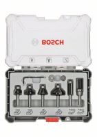 BOSCH Súprava fréz s 6mm vretenom Trim&amp;Edging, 6 ks 2607017468