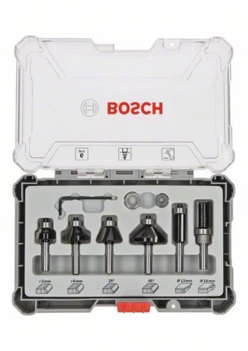 BOSCH Súprava fréz s 6mm vretenom Trim&Edging, 6 ks 2607017468