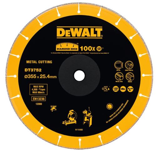 DeWALT Diamantový kotúč 355 × 25,4 mm pre brúsky DT3752