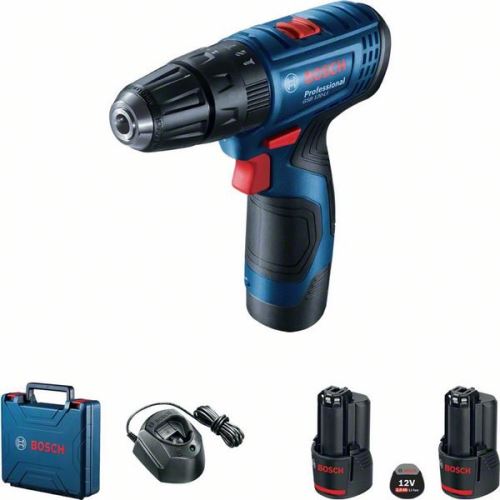 BOSCH Akumulátorový kombinovaný skrutkovač GSB 120-LI Professional, 2x12V 2.0Ah 06019G8100