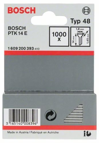 BOSCH Klinčeky, typ 48 1,8 x 1,45 x 14 mm (1000 ks) 1609200393