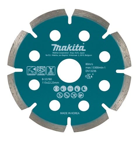 MAKITA kotúč rezný diamantový 115x1.6x22.23 mm pre aku uhlové brúsky B-53780