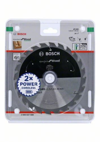 BOSCH Pílový kotúč pre aku píly; Standard for Wood 165x30x1,5/1,0x24T 2608837688