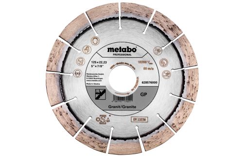 Metabo Diamantový rezný kotúč 125 x 22,23 mm, „GP“, žula „professional“ 628576000