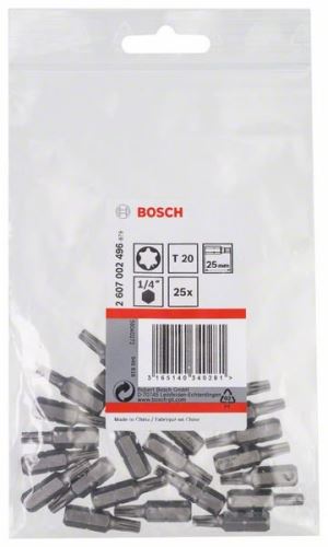 BOSCH Skrutkovací bit zvlášť tvrdý Extra-Hart T20, 25 mm (25 ks) 2607002496