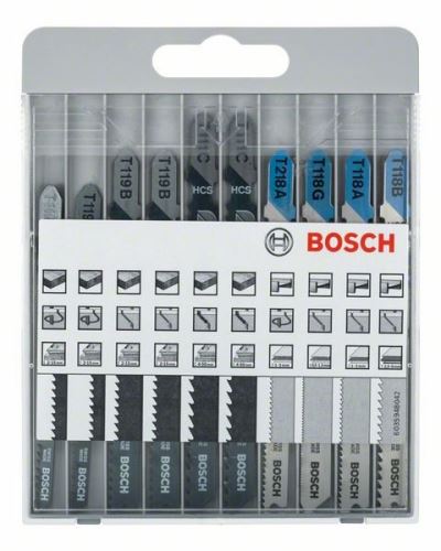 BOSCH 10dielna sada pílových plátkov pre kmitacie píly Basic for Metal and Wood T 119 BO (2x); T 119 B (2x); T 111 C (2x); T 218 A; T 118 G; T 118 A; T 118 B 2607010630