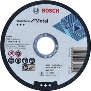 BOSCH Rezací kotúč Standard for Metal 115 x 1 x 22,23 mm, rovný 2608619767