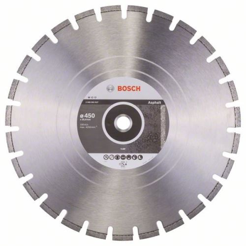 BOSCH Diamantový deliaci kotúč Standard for Asphalt 450 x 25,40 x 3,2 x 10 mm 2608602627