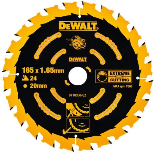 DeWALT pílový kotúč Extreme ATB 20 ° 165 x 20 mm, 24 zubov DT10300