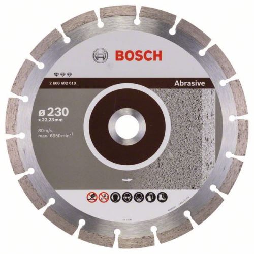 BOSCH Diamantový deliaci kotúč Standard for Abrasive 230 x 22,23 x 2,3 x 10 mm 2608602619