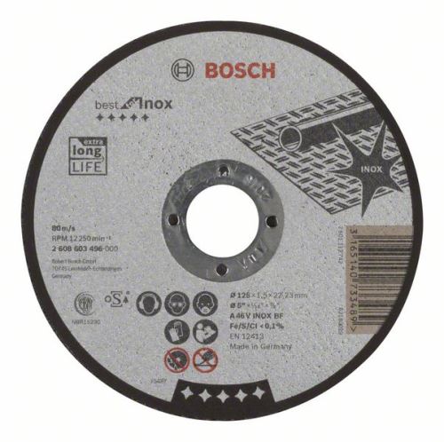 BOSCH Deliaci kotúč rovný Best for Inox A 46 V INOX BF, 125 mm, 1,5 mm 2608603496