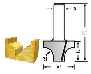 MAKITA Profilová frézastopka 8 mm, 25,4 x 16 x 48 mm D-48169